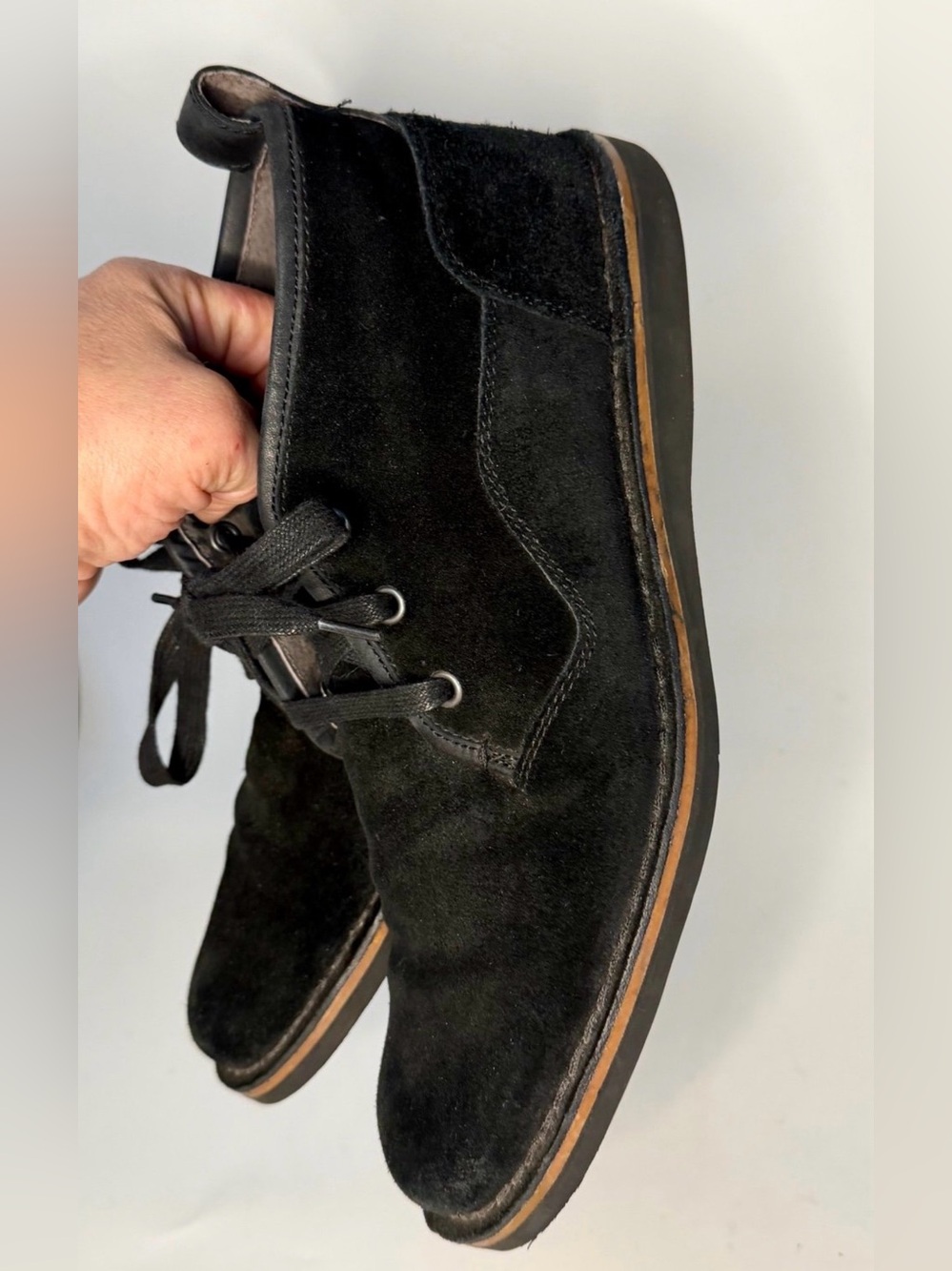 John Varvatos Star Chukka Boots Mens 9 Black Suede Hipster Preppy Urban MI USA - Picture 5 of 11